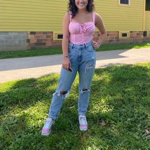 Pink corset top